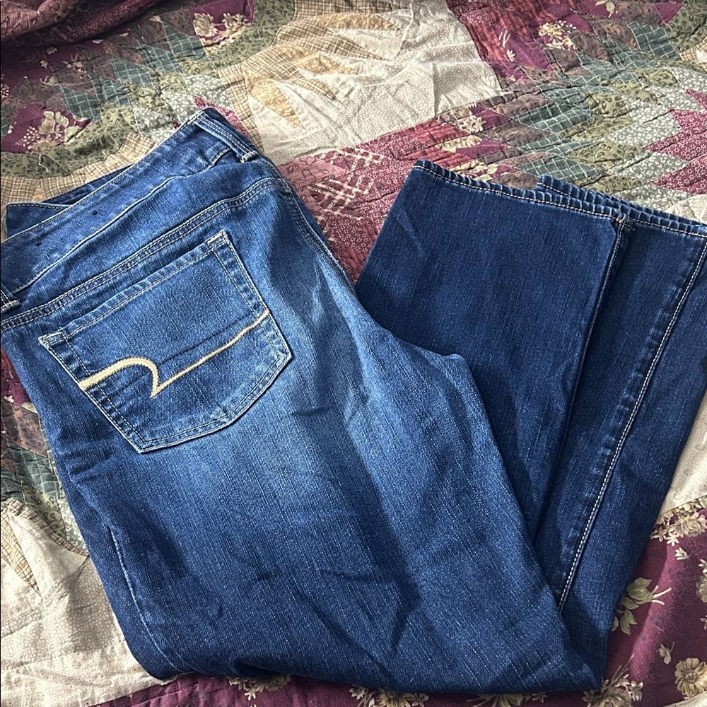 American Eagle Outfitters Women's Blue Straight Jeans
